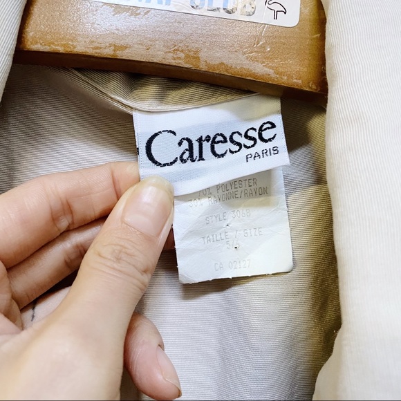 CARESSE PARIS vintage beige cinched waist jacket peblum style - Picture 3 of 3